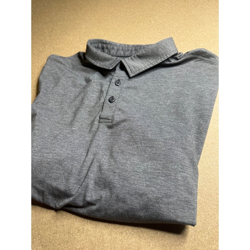 Lululemon Evolution Polo Shirt Mens Large Heathered Grey Short Sleeve Golf Top